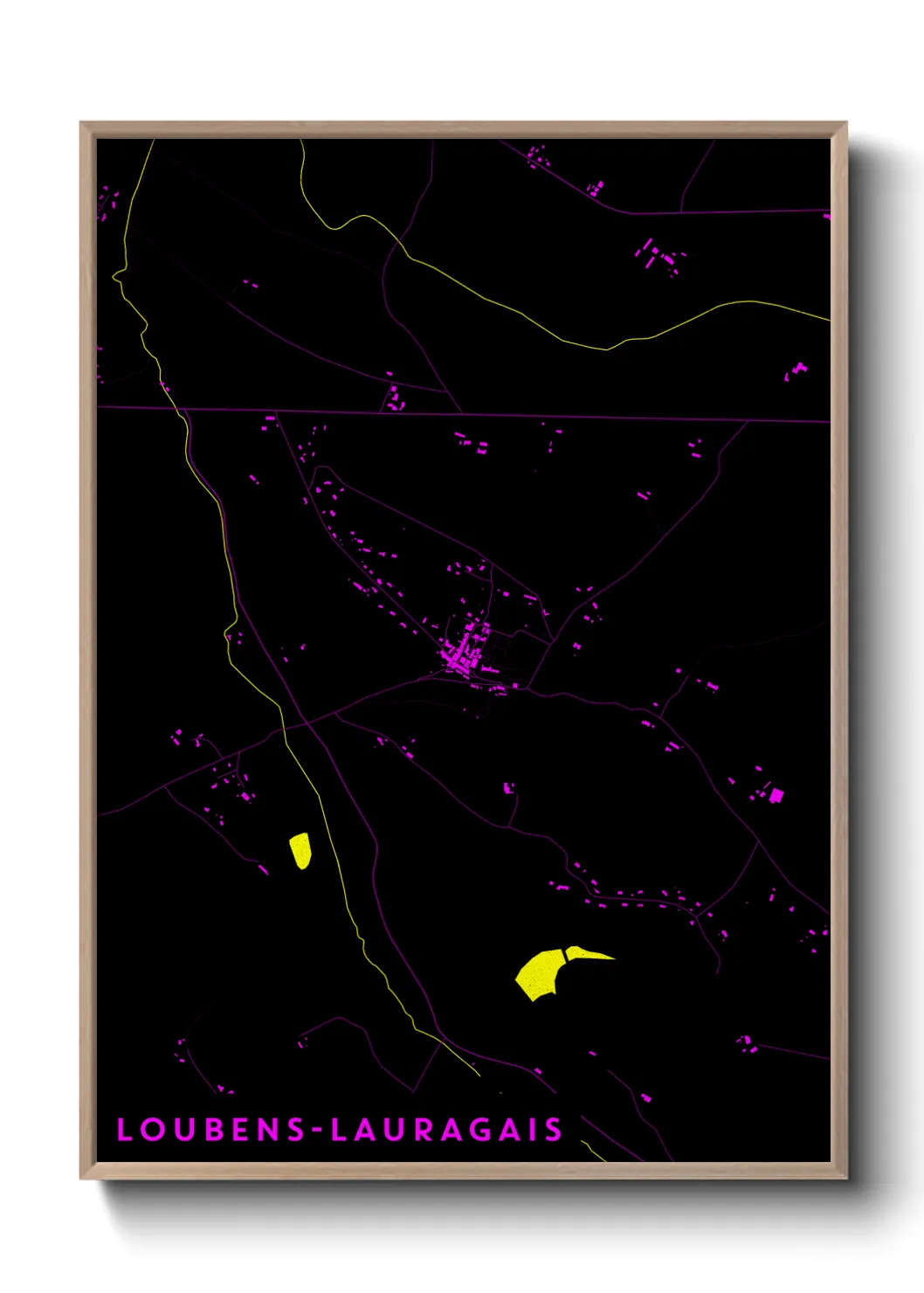 Une affiche de carte sur Loubens-Lauragais