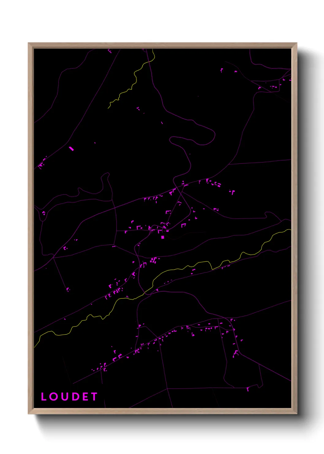 Une affiche de carte sur Loudet