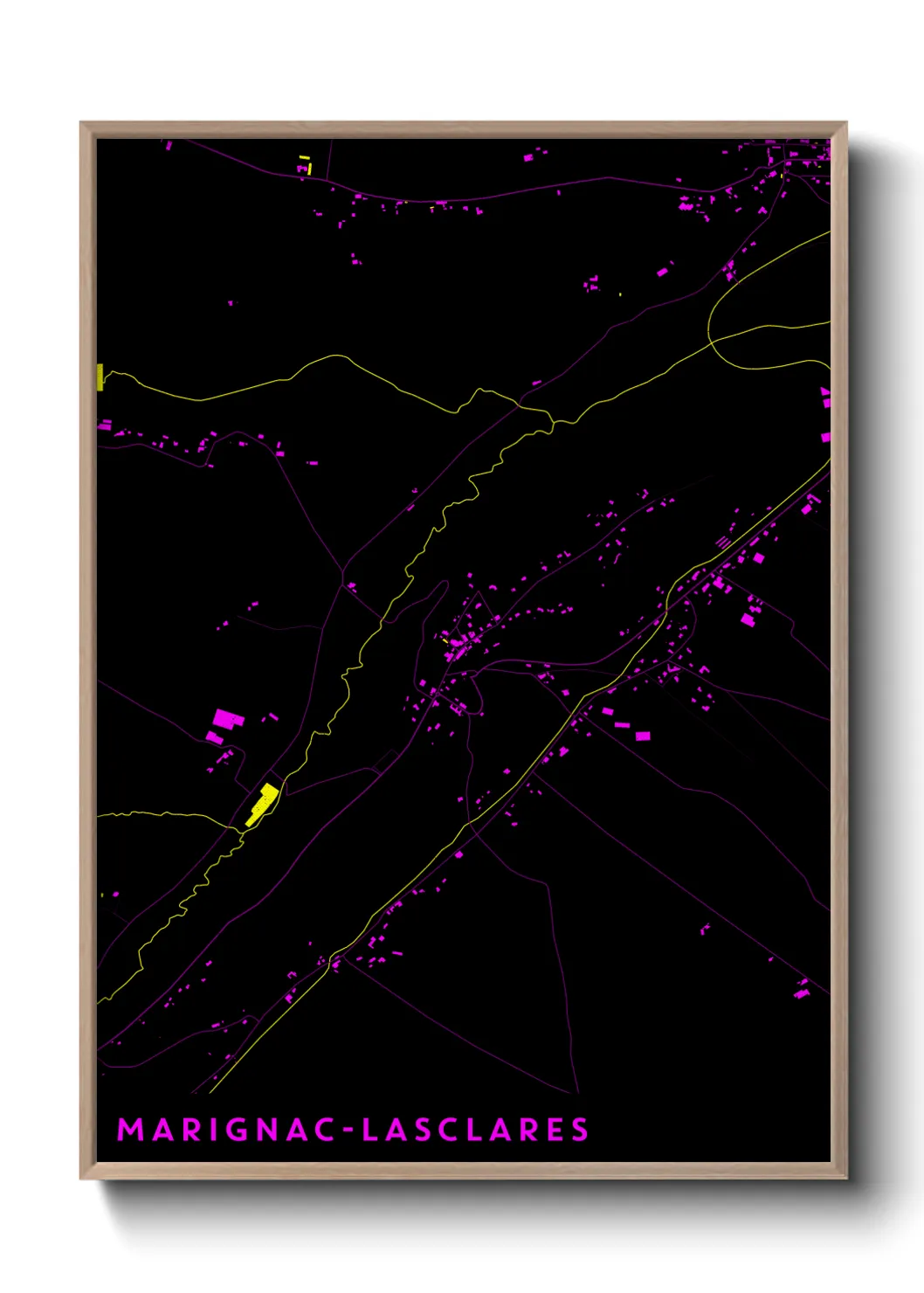 Une affiche de carte sur Marignac-Lasclares