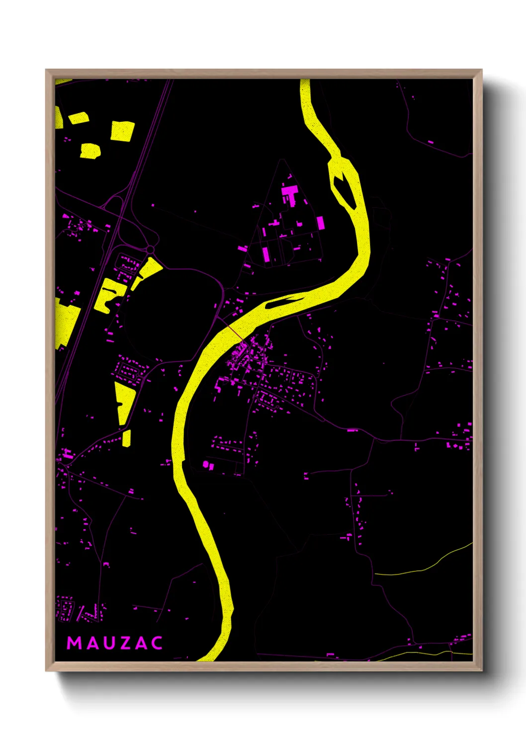 Une affiche de carte sur Mauzac