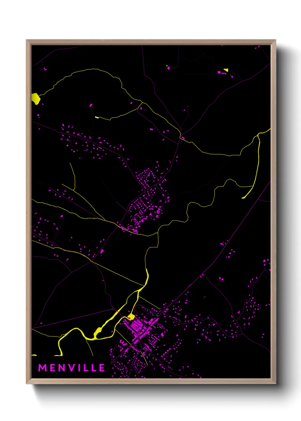 Une affiche de carte sur Menville