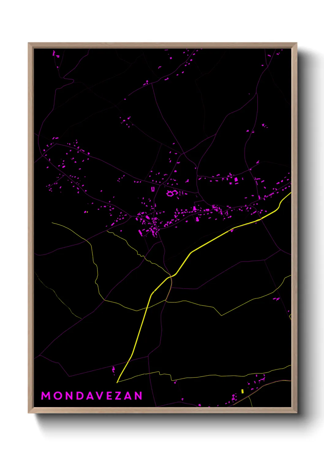 Une affiche de carte sur Mondavezan