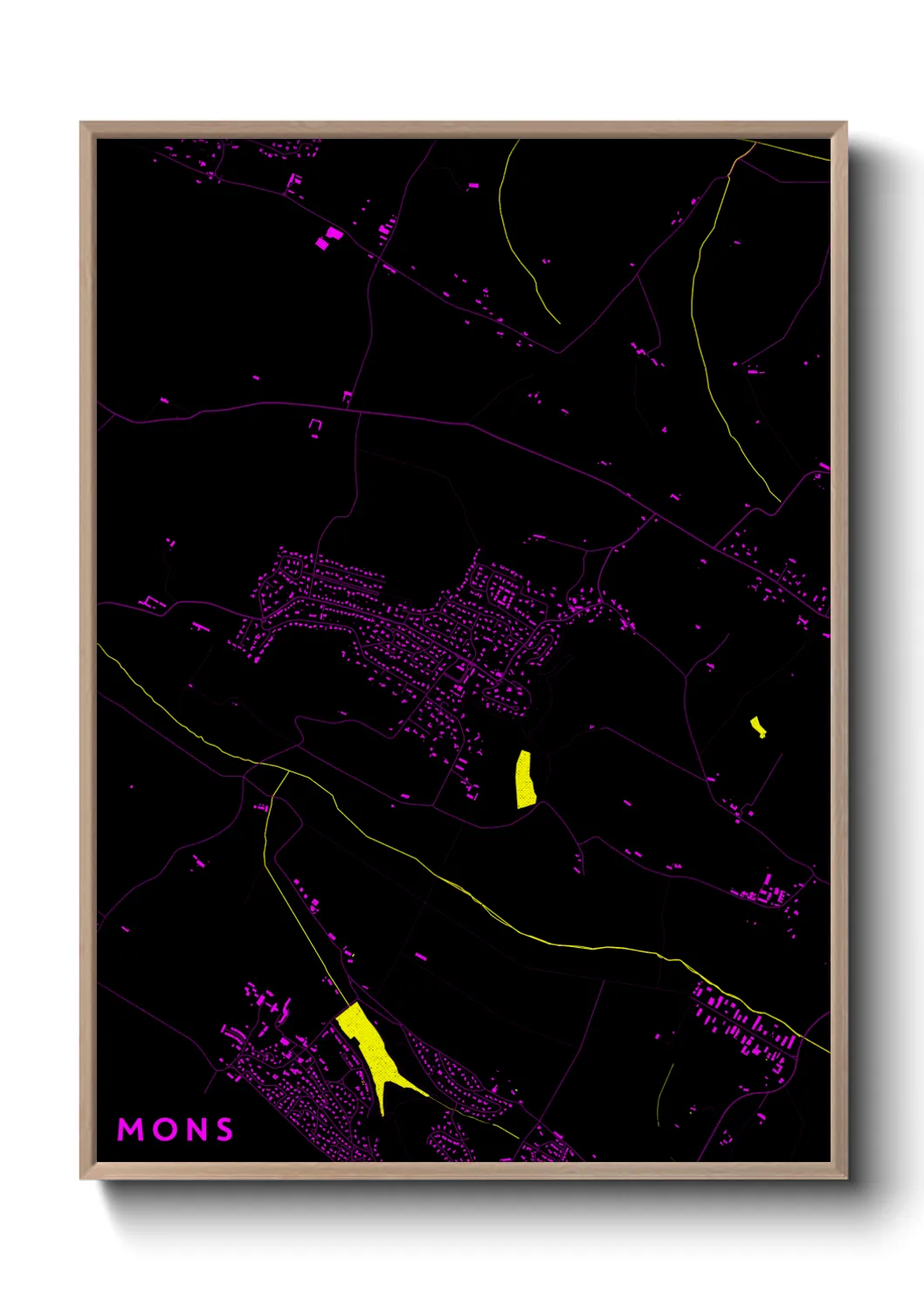 Une affiche de carte sur Mons