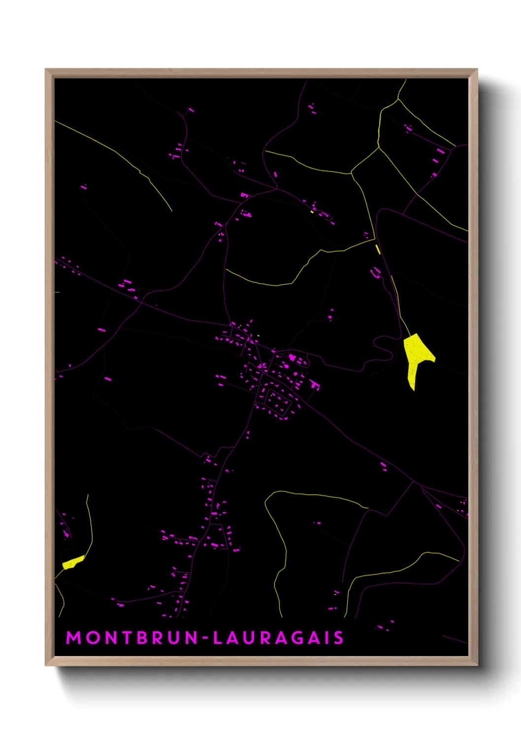 Une affiche de carte sur Montbrun-Lauragais