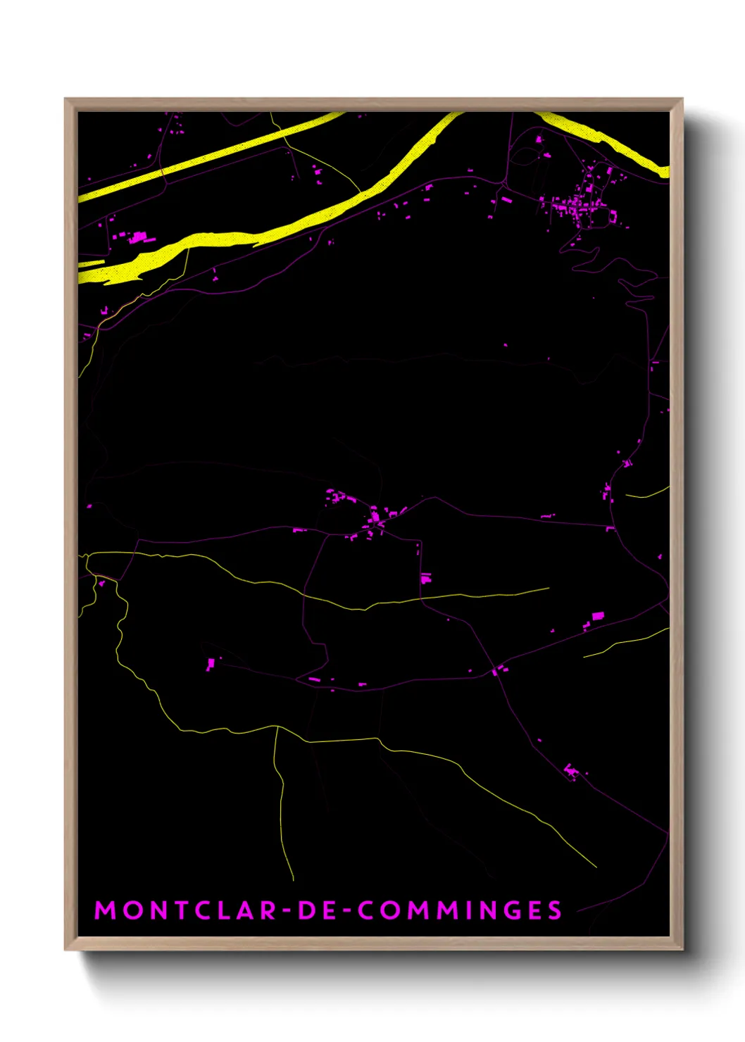 Une affiche de carte sur Montclar-de-Comminges