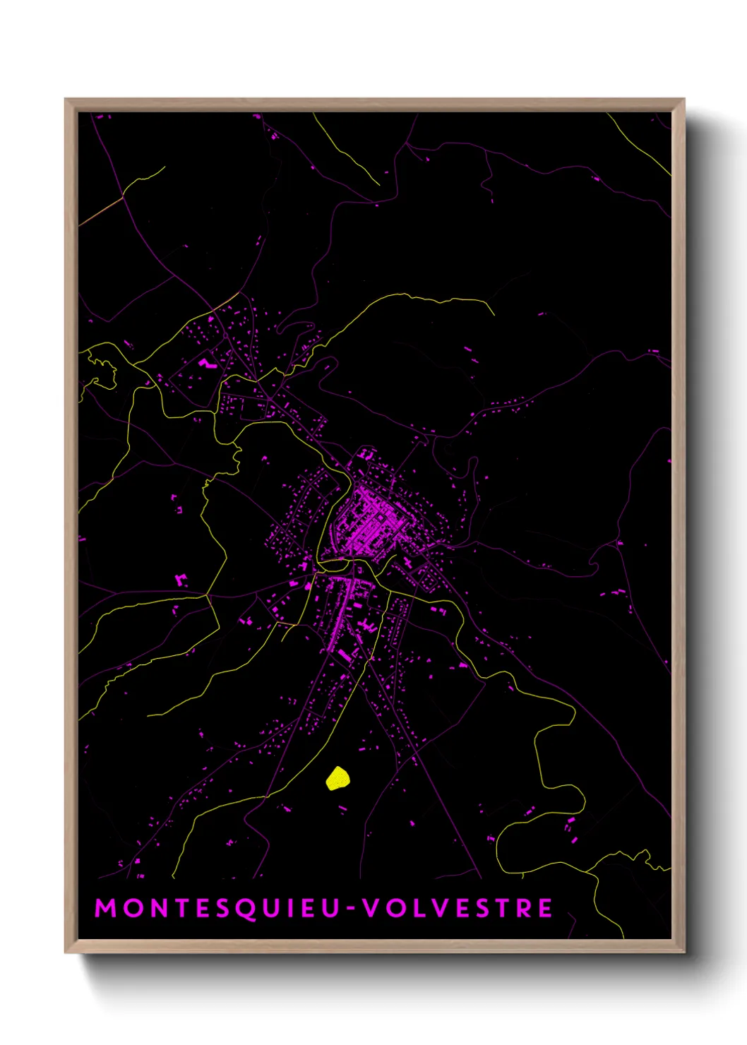 Une affiche de carte sur Montesquieu-Volvestre