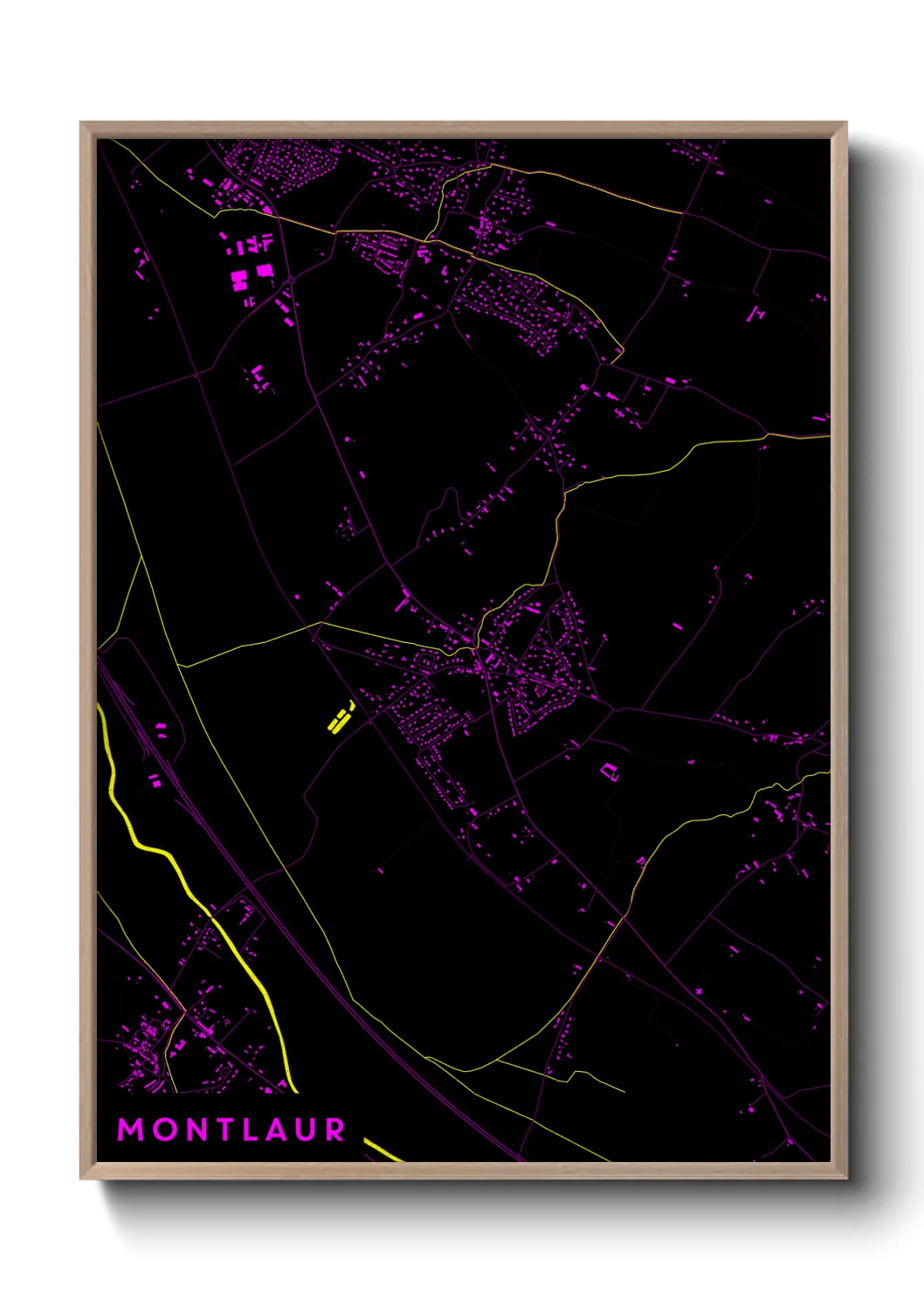 Une affiche de carte sur Montlaur