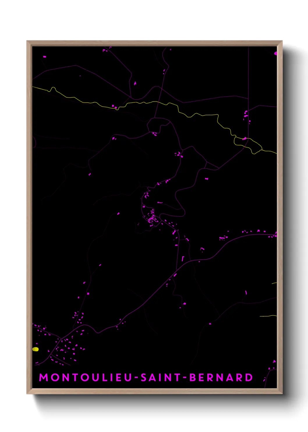 Une affiche de carte sur Montoulieu-Saint-Bernard