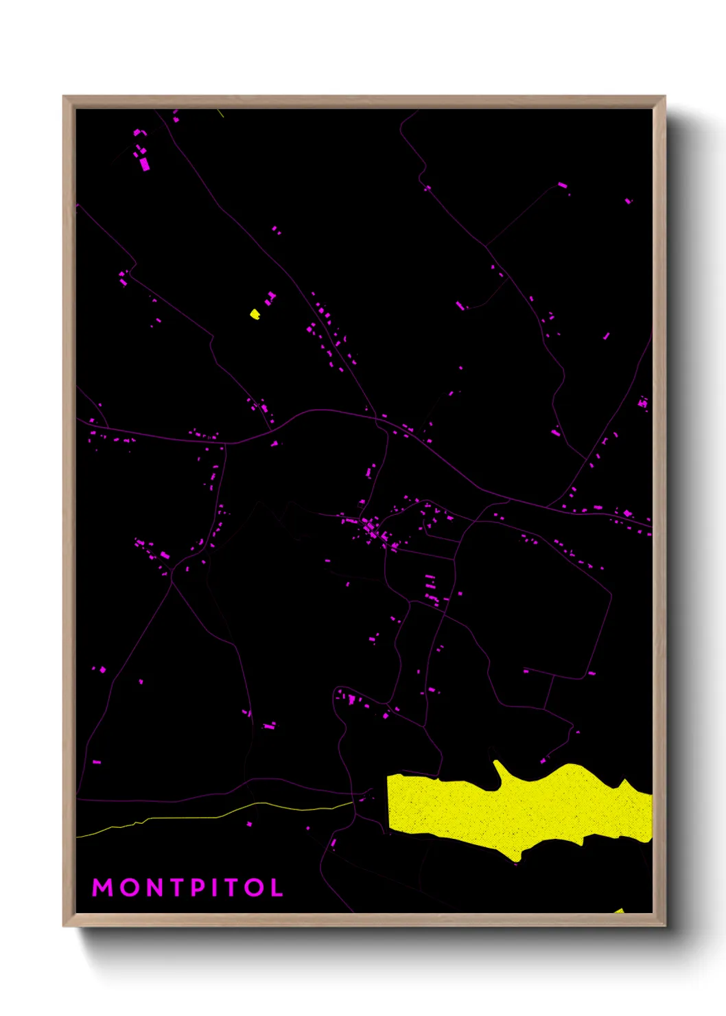 Une affiche de carte sur Montpitol