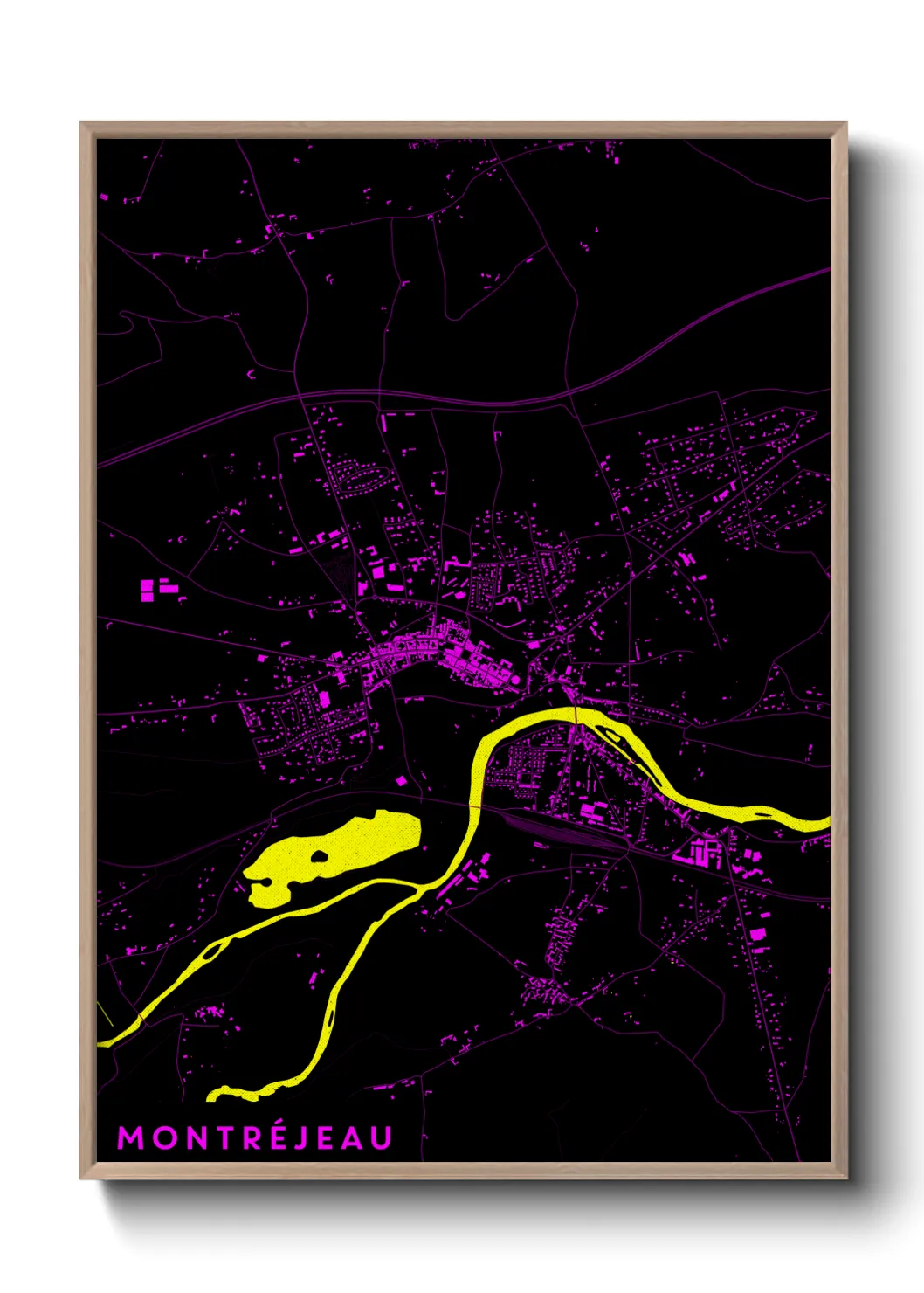 Une affiche de carte sur Montréjeau