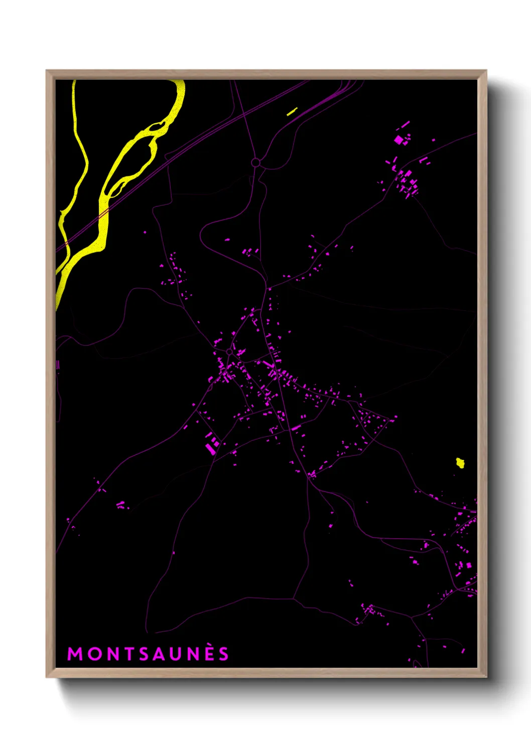 Une affiche de carte sur Montsaunès