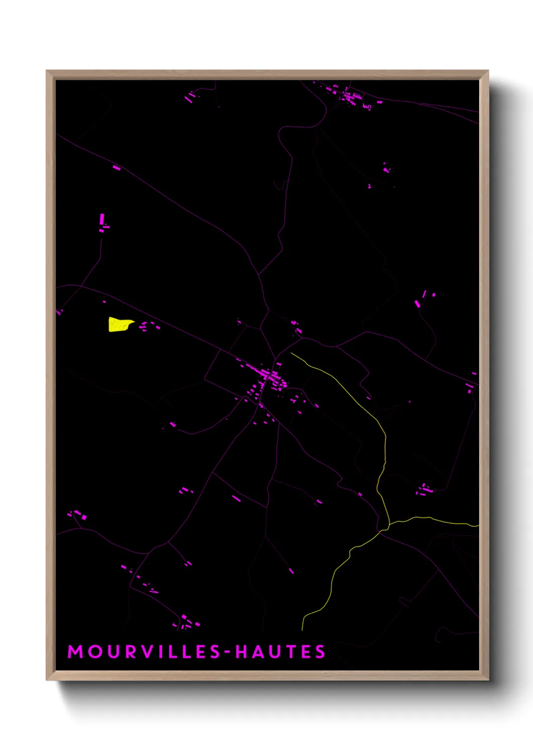Une affiche de carte sur Mourvilles-Hautes