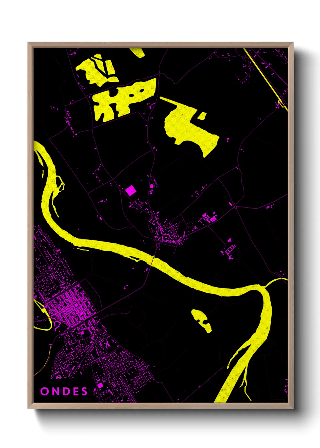 Une affiche de carte sur Ondes