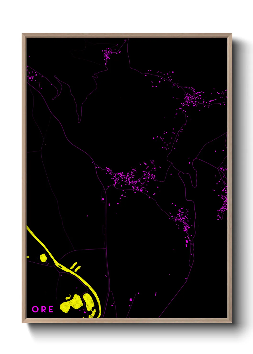 Une affiche de carte sur Ore