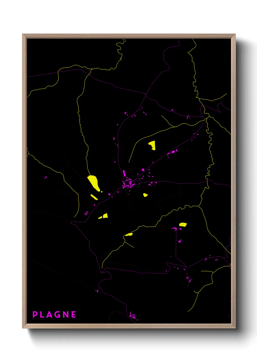 Une affiche de carte sur Plagne