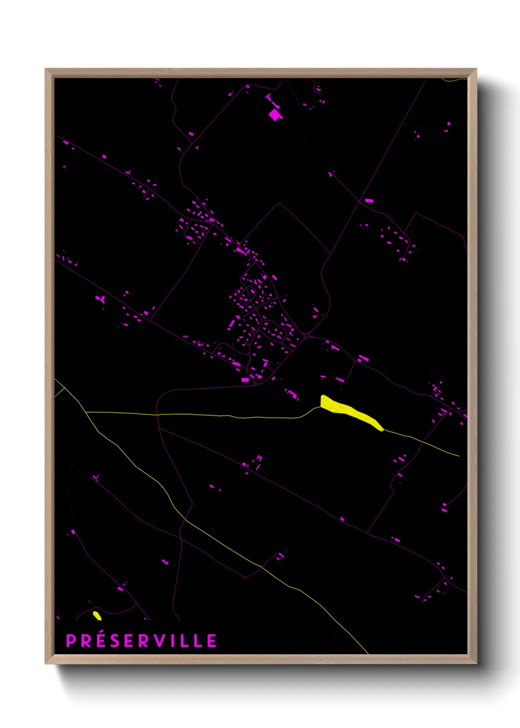 Une affiche de carte sur Préserville
