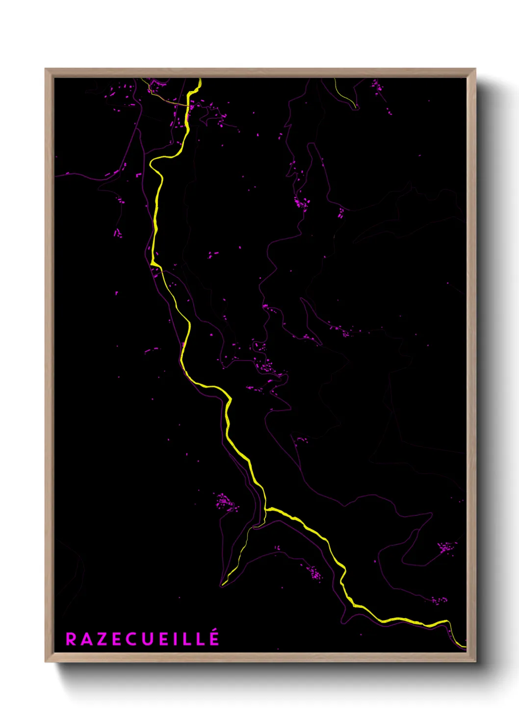 Une affiche de carte sur Razecueillé