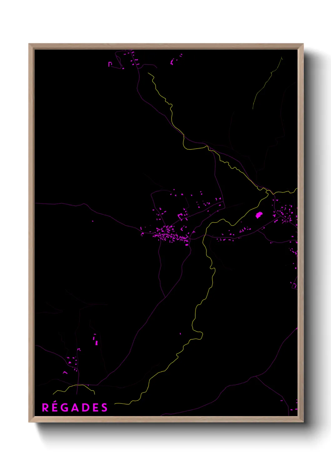 Une affiche de carte sur Régades