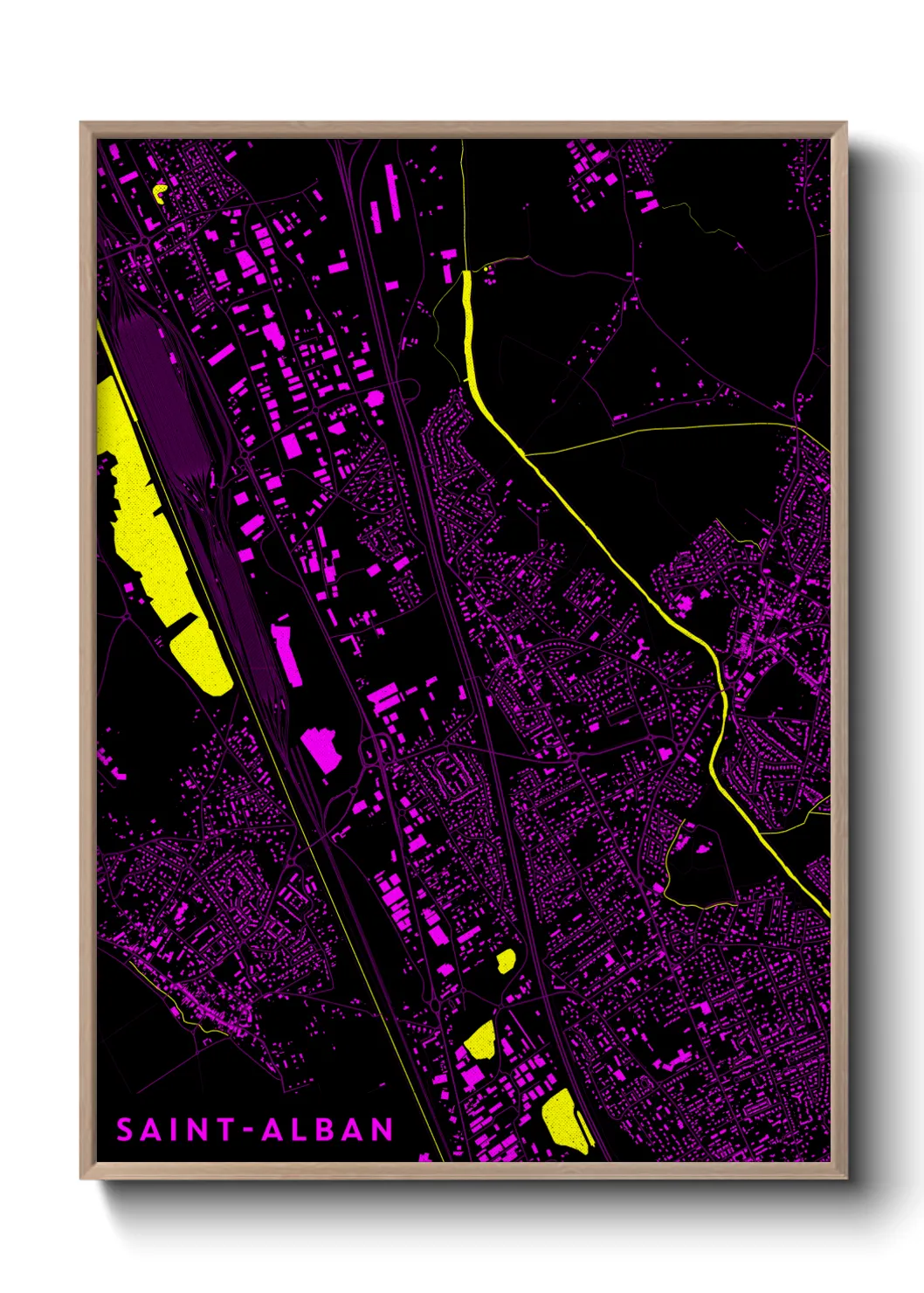 Une affiche de carte sur Saint-Alban