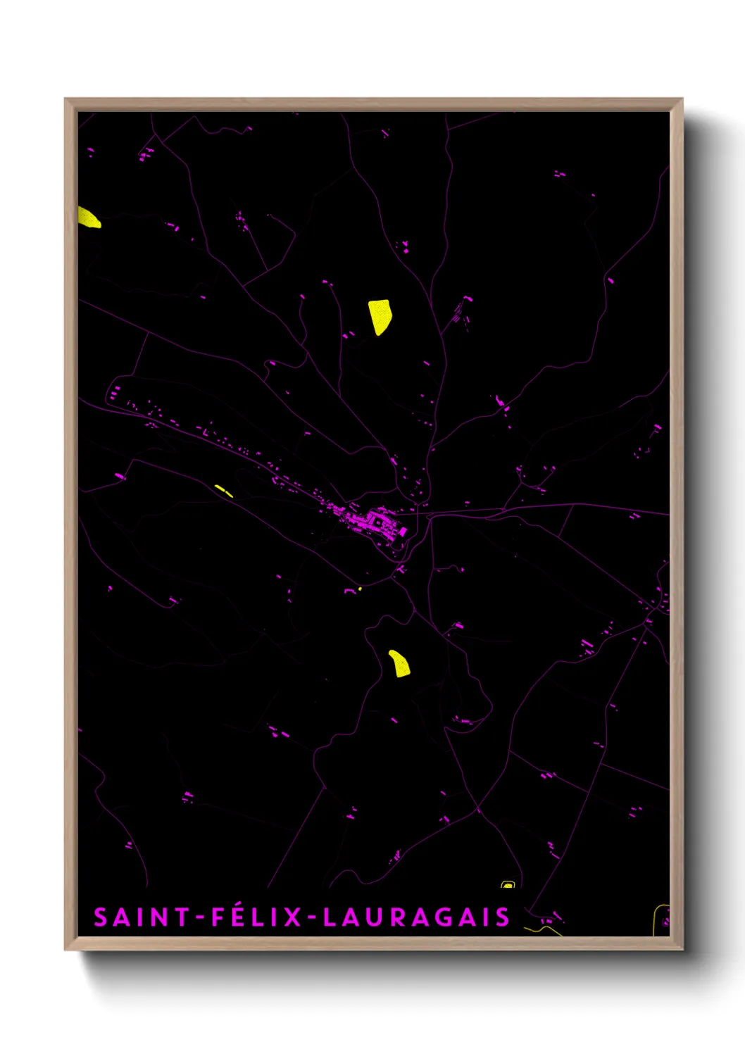 Une affiche de carte sur Saint-Félix-Lauragais