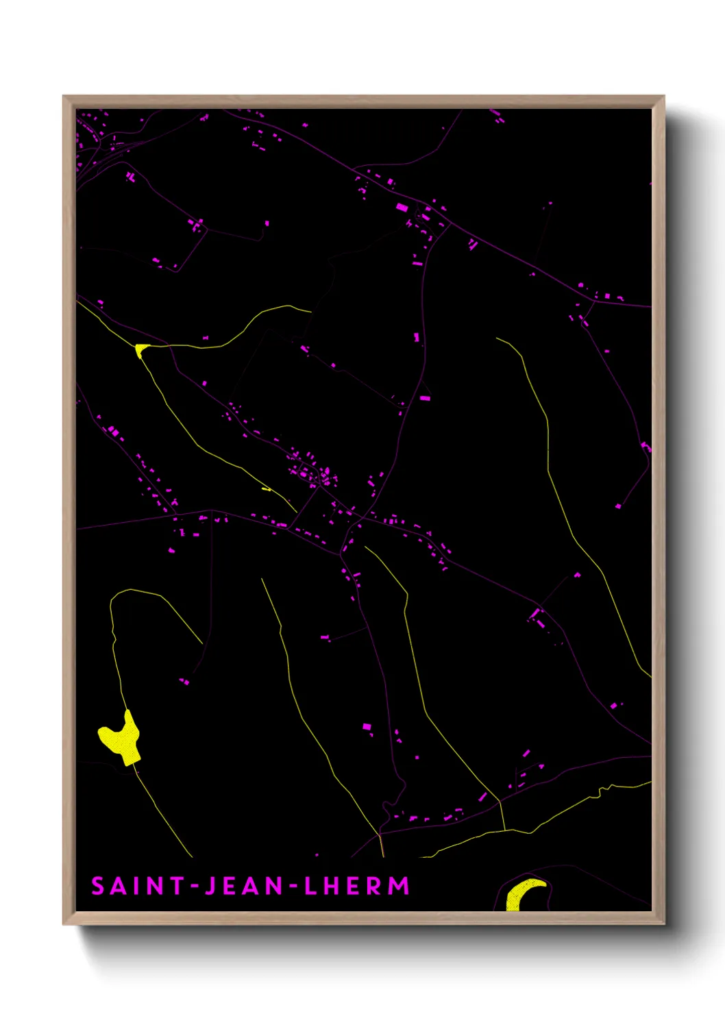 Une affiche de carte sur Saint-Jean-Lherm