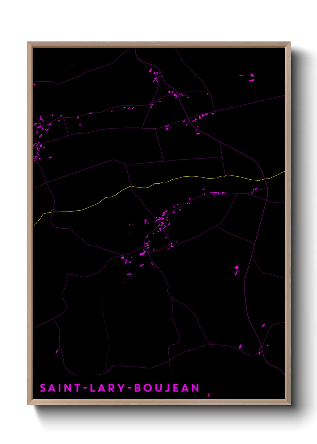 Une affiche de carte sur Saint-Lary-Boujean