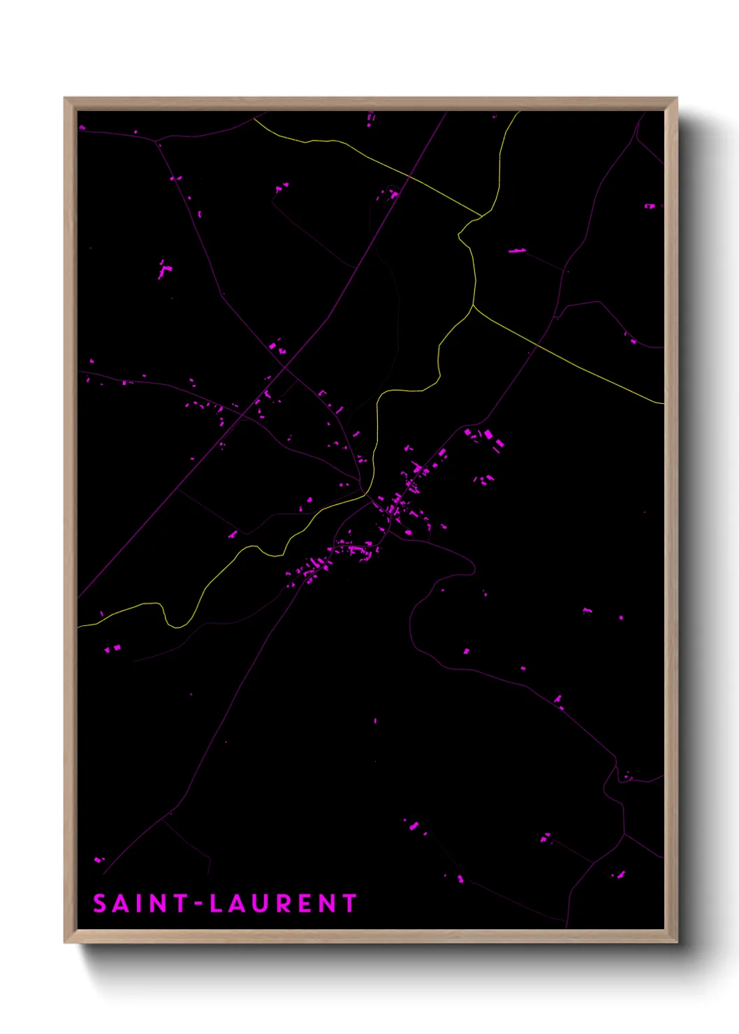 Une affiche de carte sur Saint-Laurent
