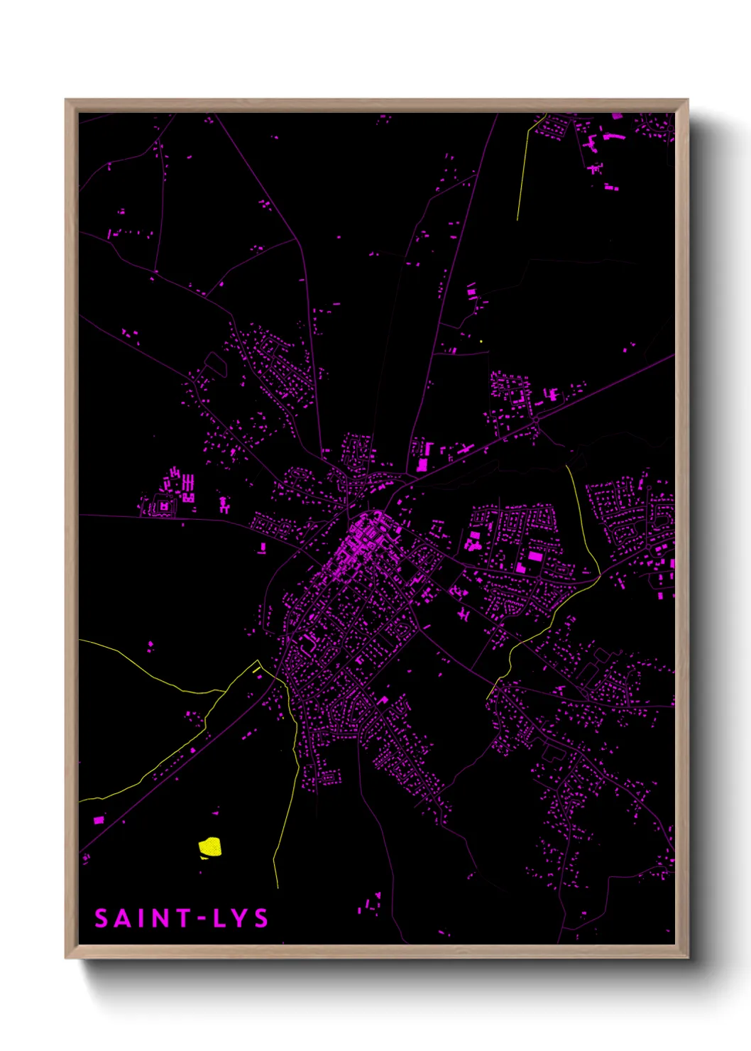 Une affiche de carte sur Saint-Lys