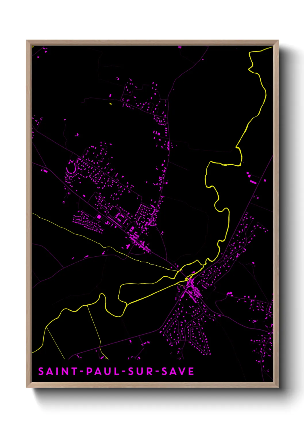 Une affiche de carte sur Saint-Paul-sur-Save