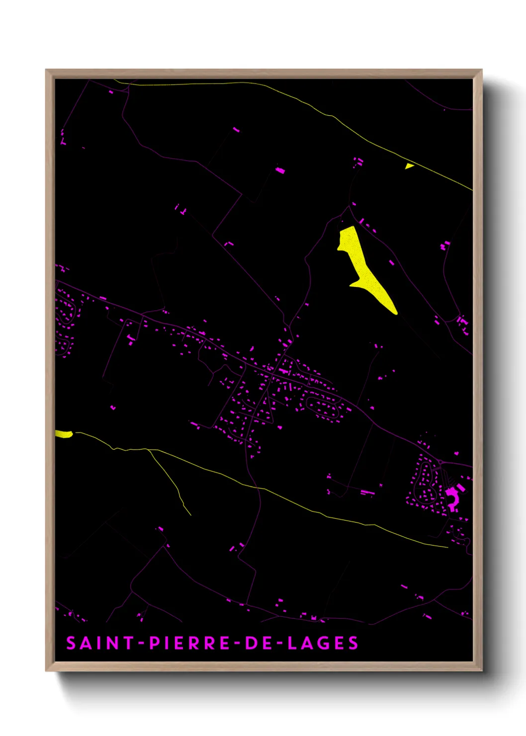 Une affiche de carte sur Saint-Pierre-de-Lages