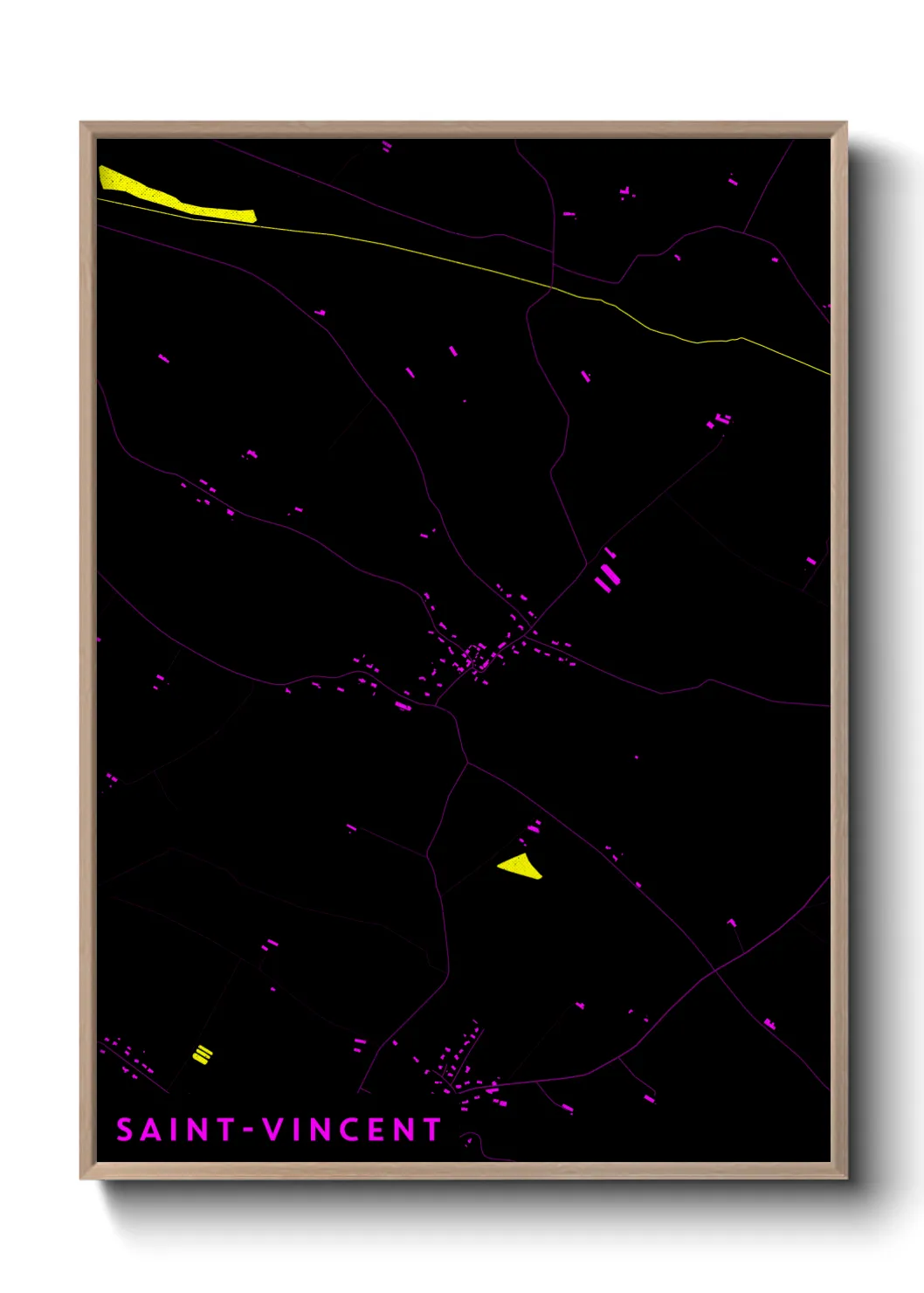 Une affiche de carte sur Saint-Vincent