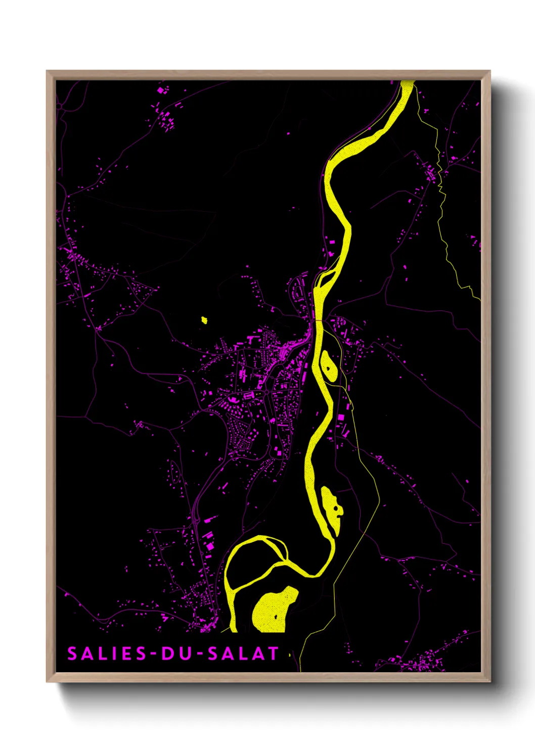 Une affiche de carte sur Salies-du-Salat