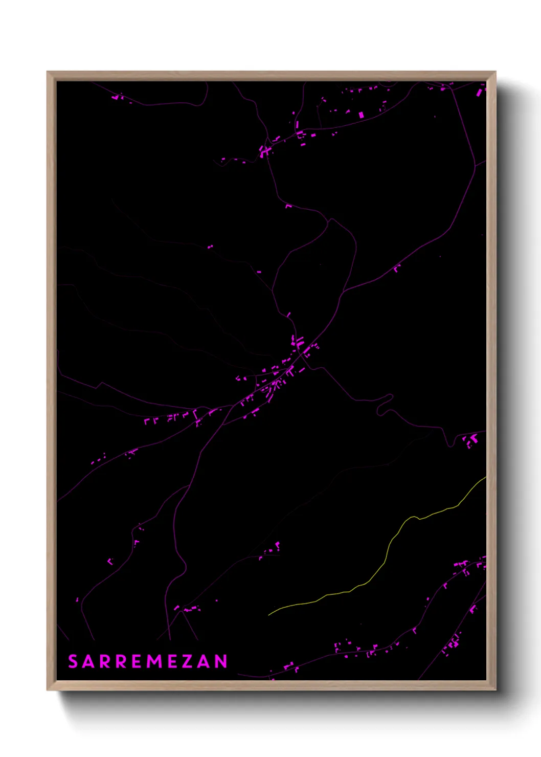 Une affiche de carte sur Sarremezan