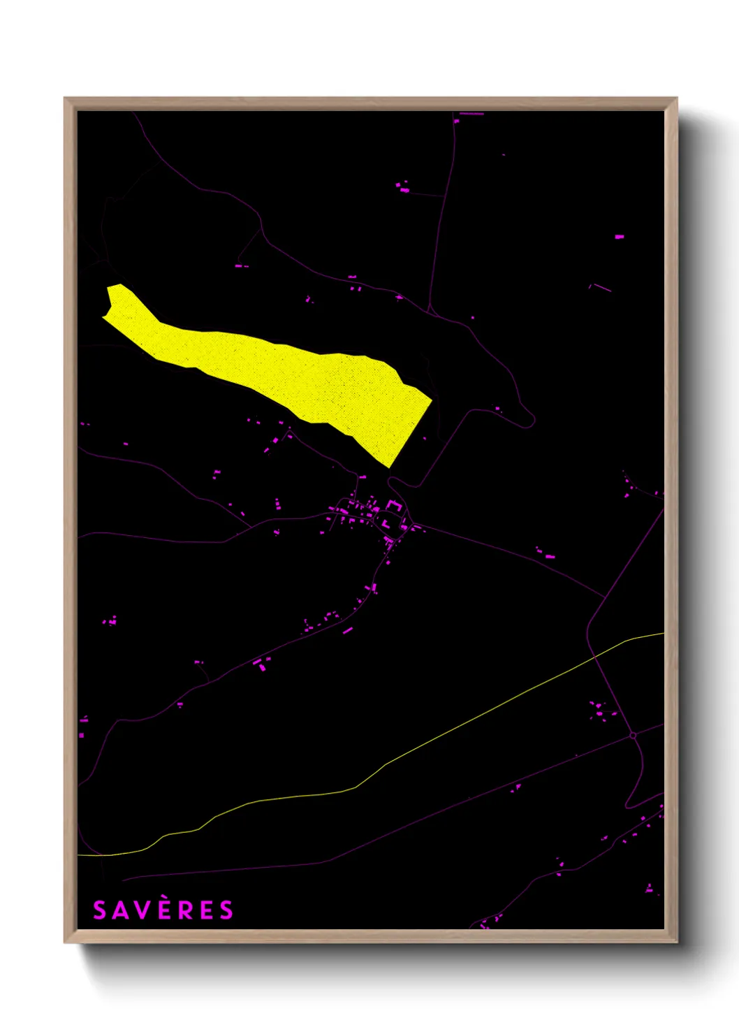 Une affiche de carte sur Savères