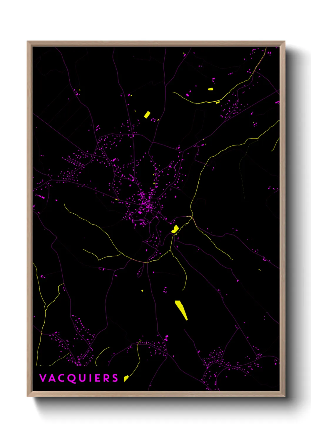 Une affiche de carte sur Vacquiers