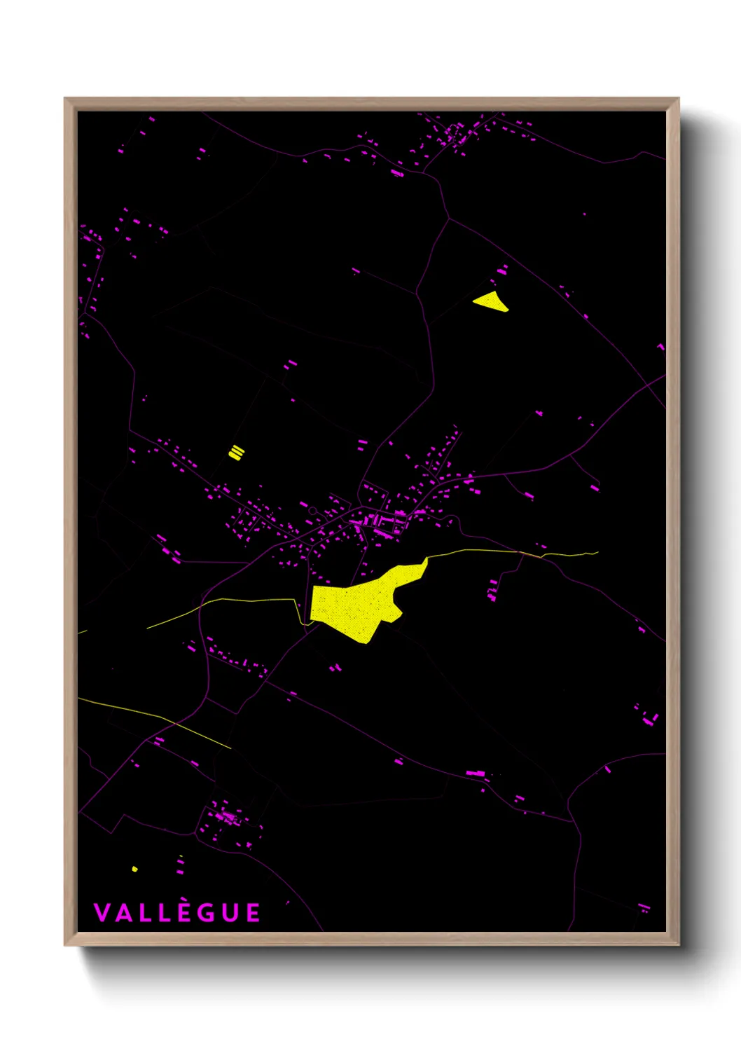 Une affiche de carte sur Vallègue