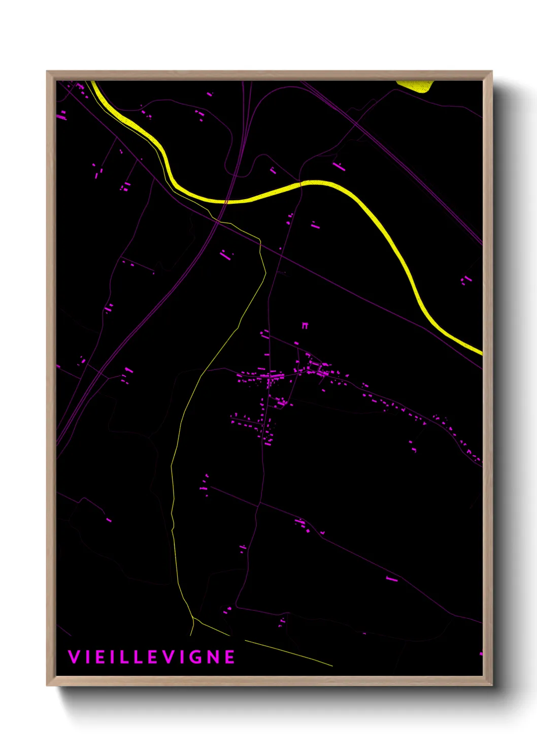 Une affiche de carte sur Vieillevigne