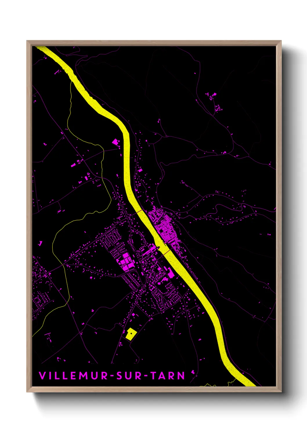 Une affiche de carte sur Villemur-sur-Tarn