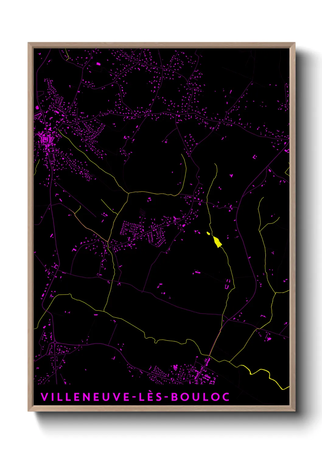 Une affiche de carte sur Villeneuve-lès-Bouloc