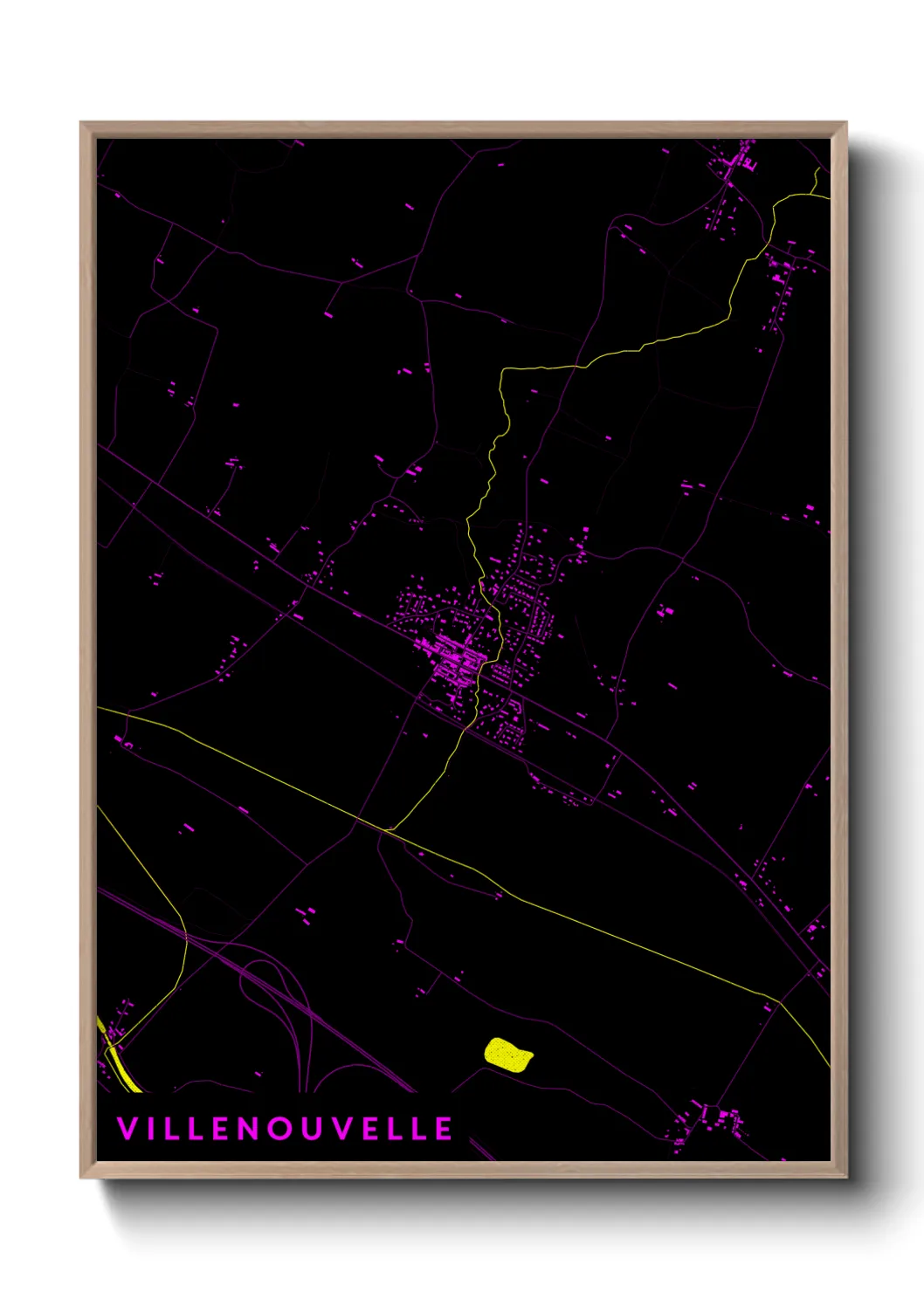 Une affiche de carte sur Villenouvelle