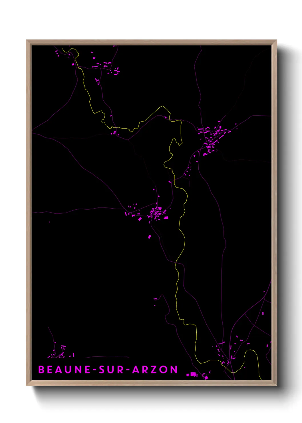 Une affiche de carte sur Beaune-sur-Arzon