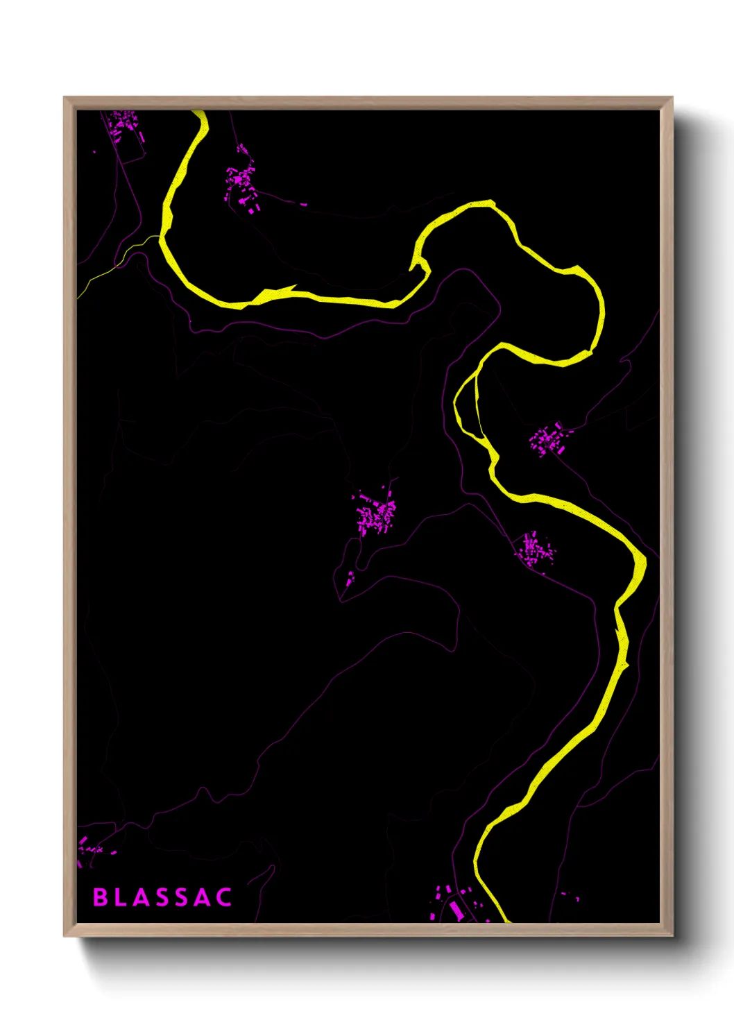 Une affiche de carte sur Blassac