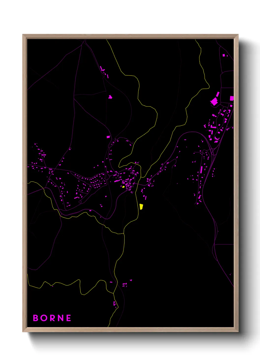 Une affiche de carte sur Borne