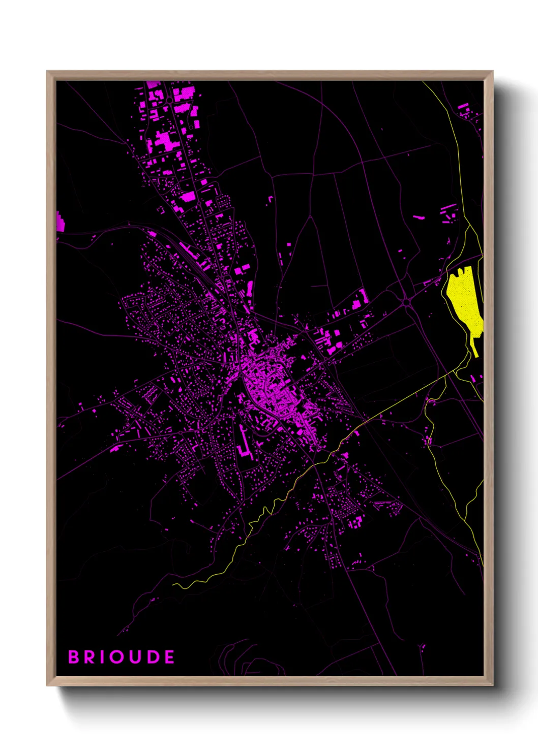 Une affiche de carte sur Brioude