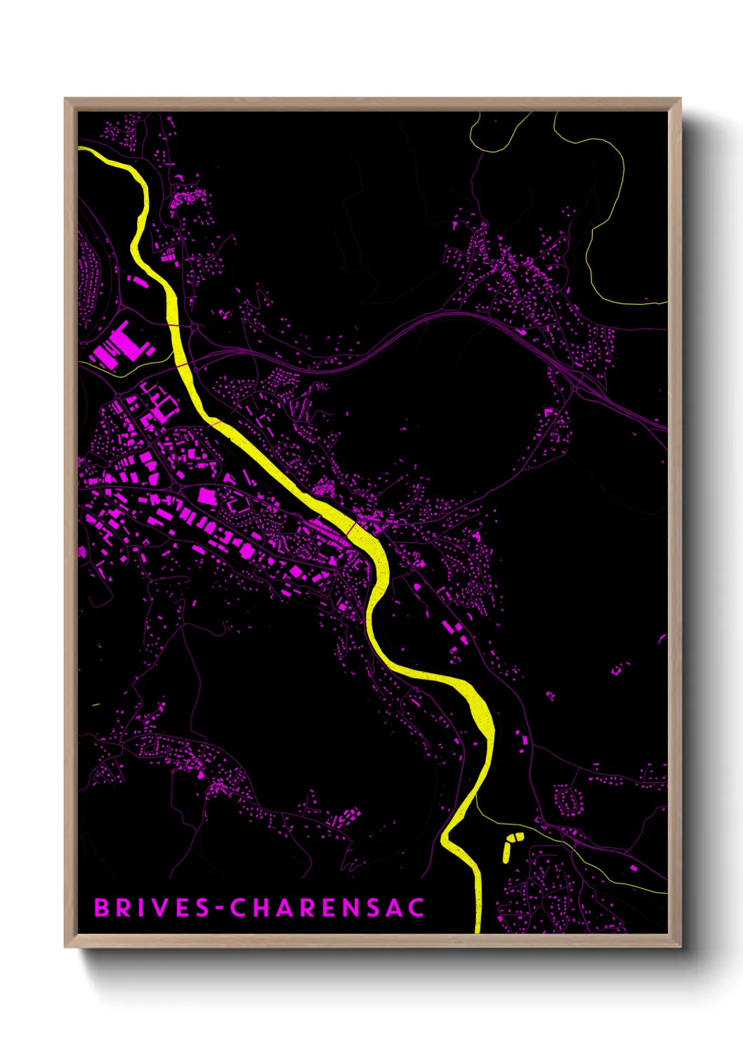Une affiche de carte sur Brives-Charensac