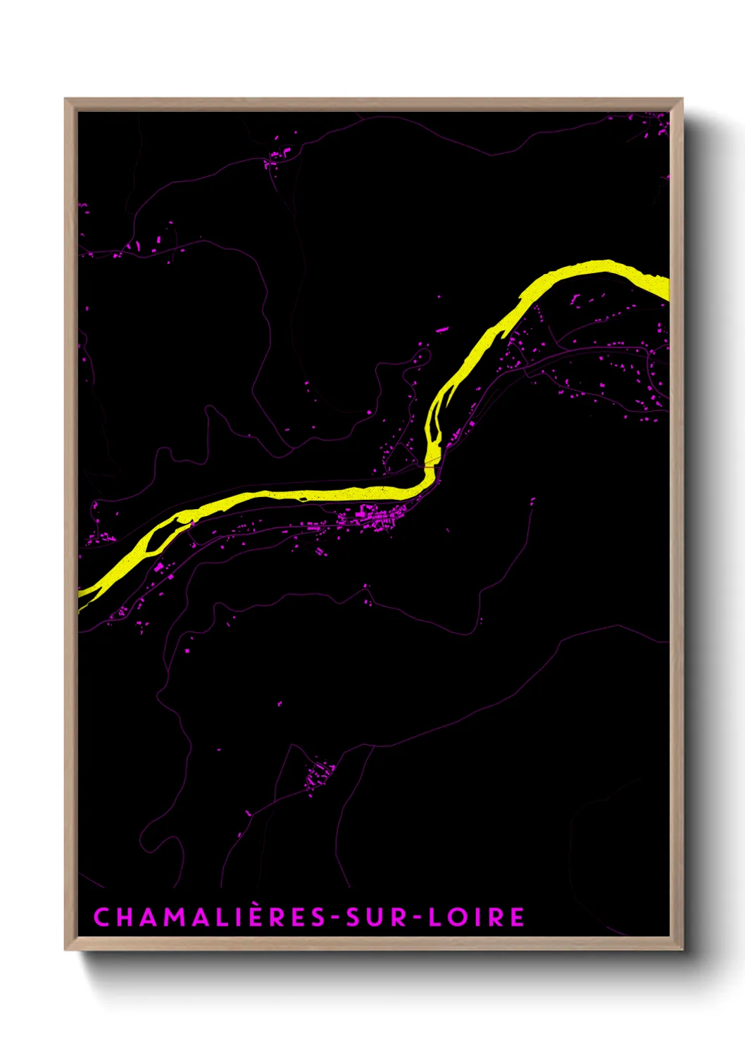 Une affiche de carte sur Chamalières-sur-Loire