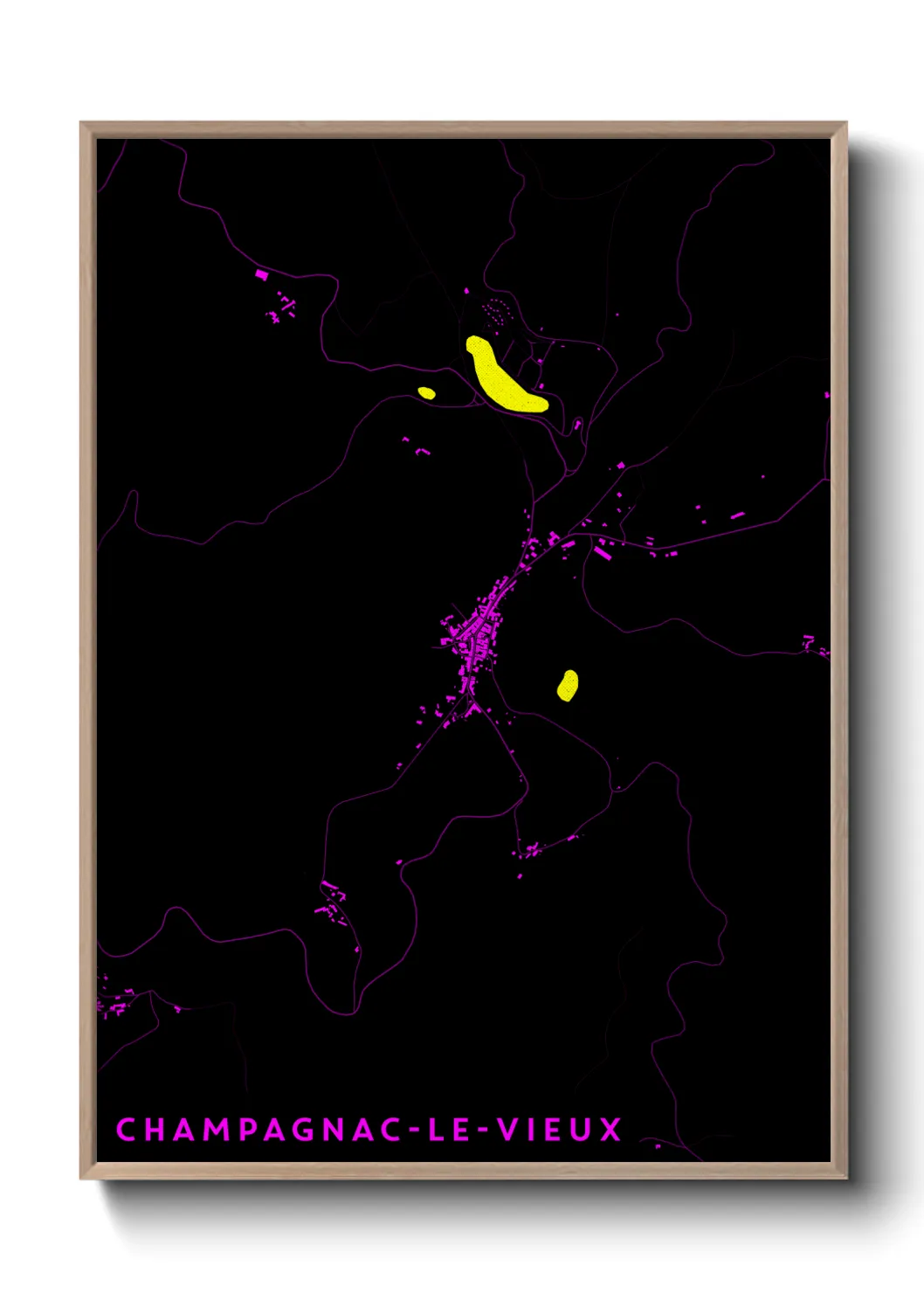 Une affiche de carte sur Champagnac-le-Vieux
