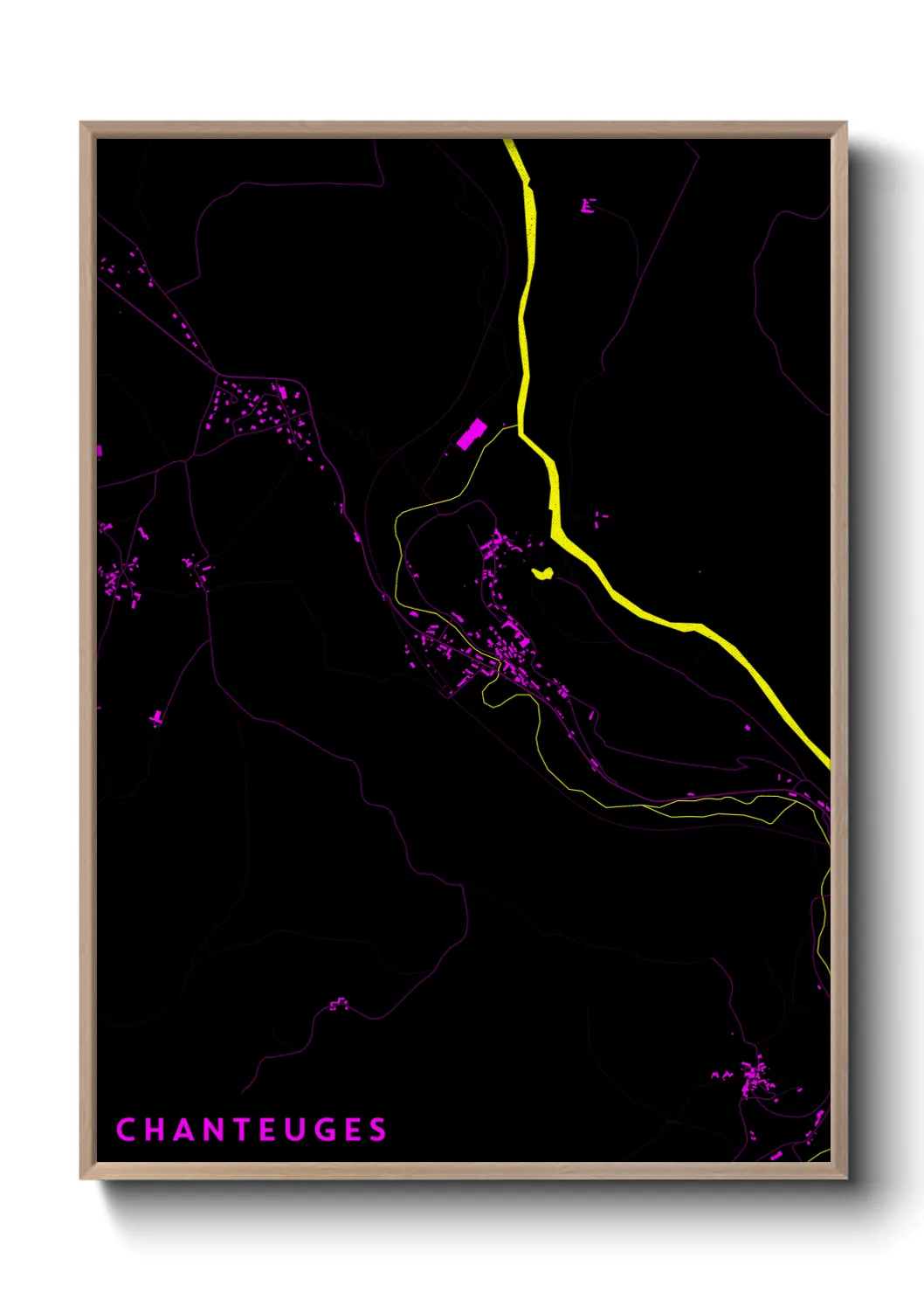Une affiche de carte sur Chanteuges