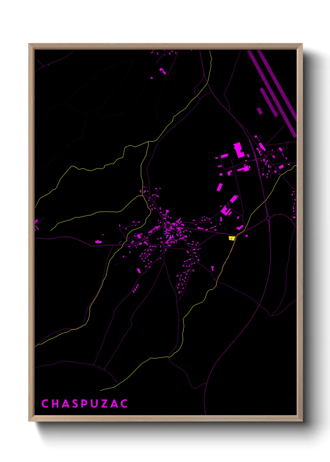 Une affiche de carte sur Chaspuzac