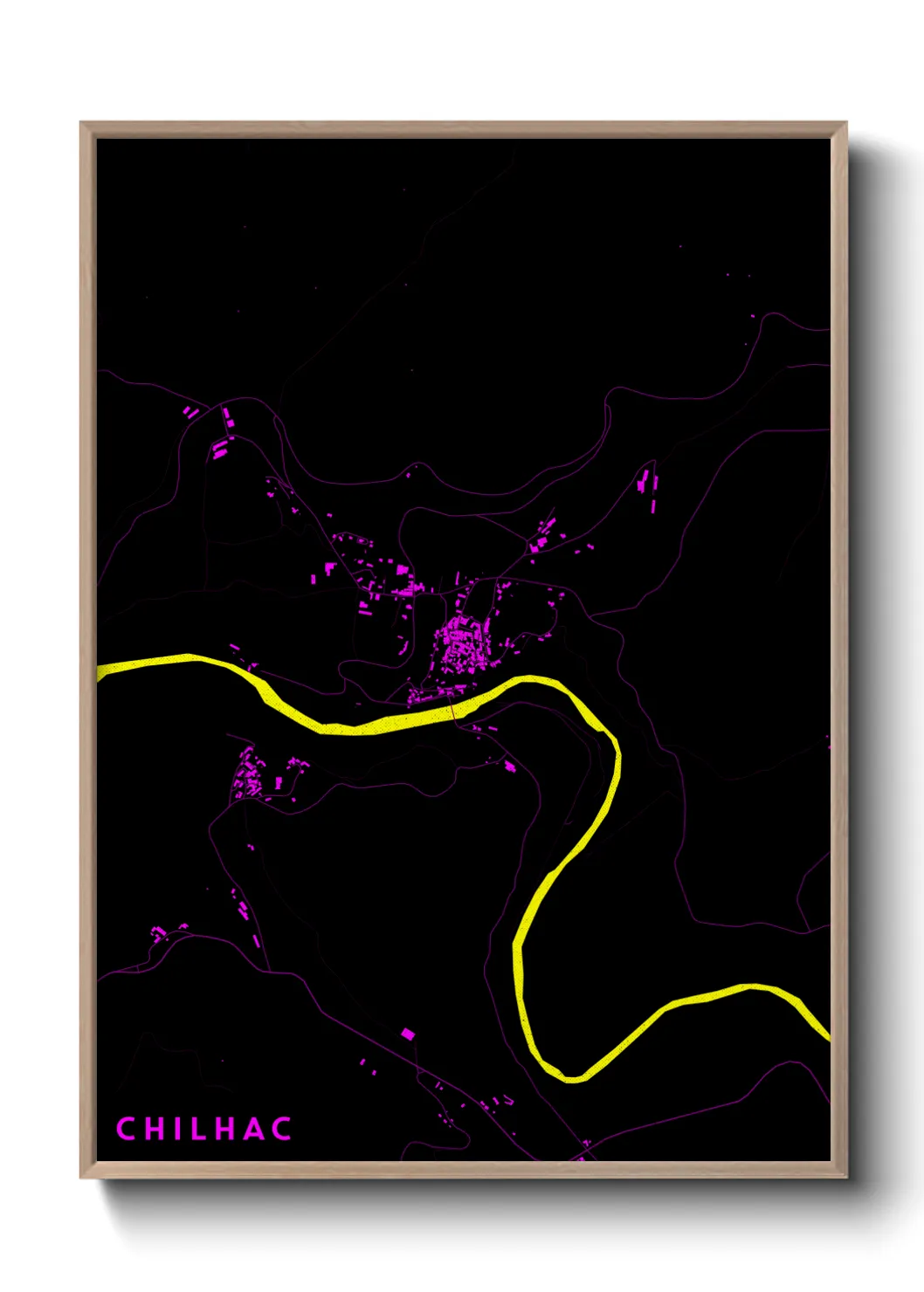 Une affiche de carte sur Chilhac